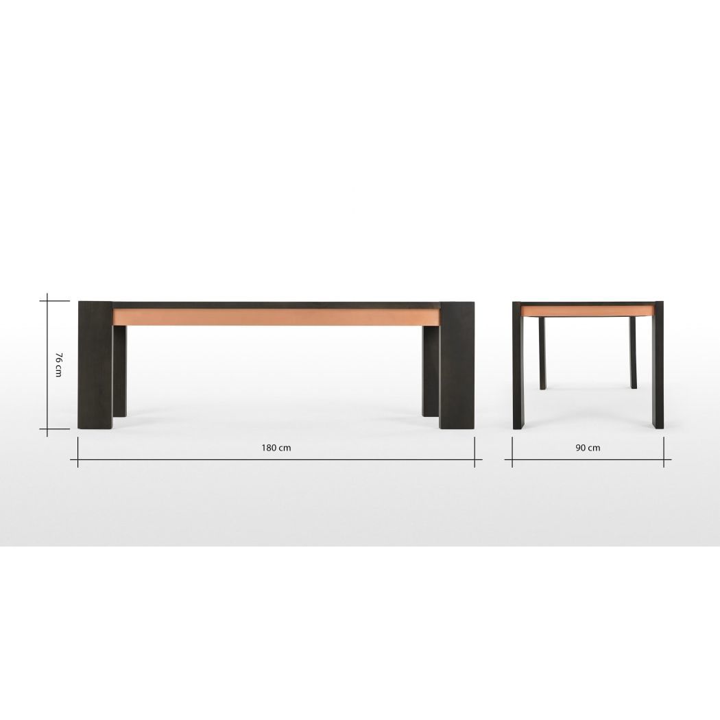 Anderson Dining Table, Grey Mango Wood and Copper – image 2