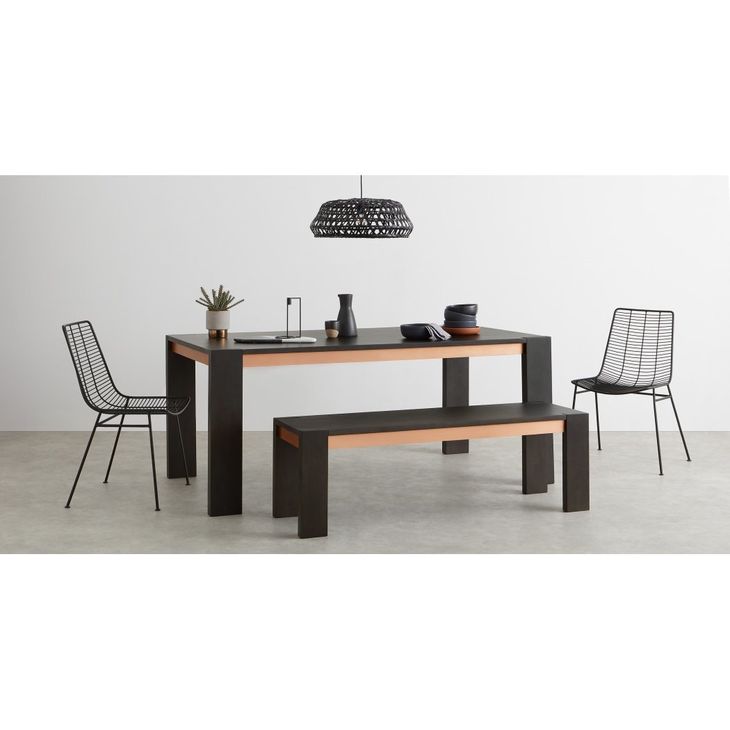 Anderson Dining Table, Grey Mango Wood and Copper – image 5