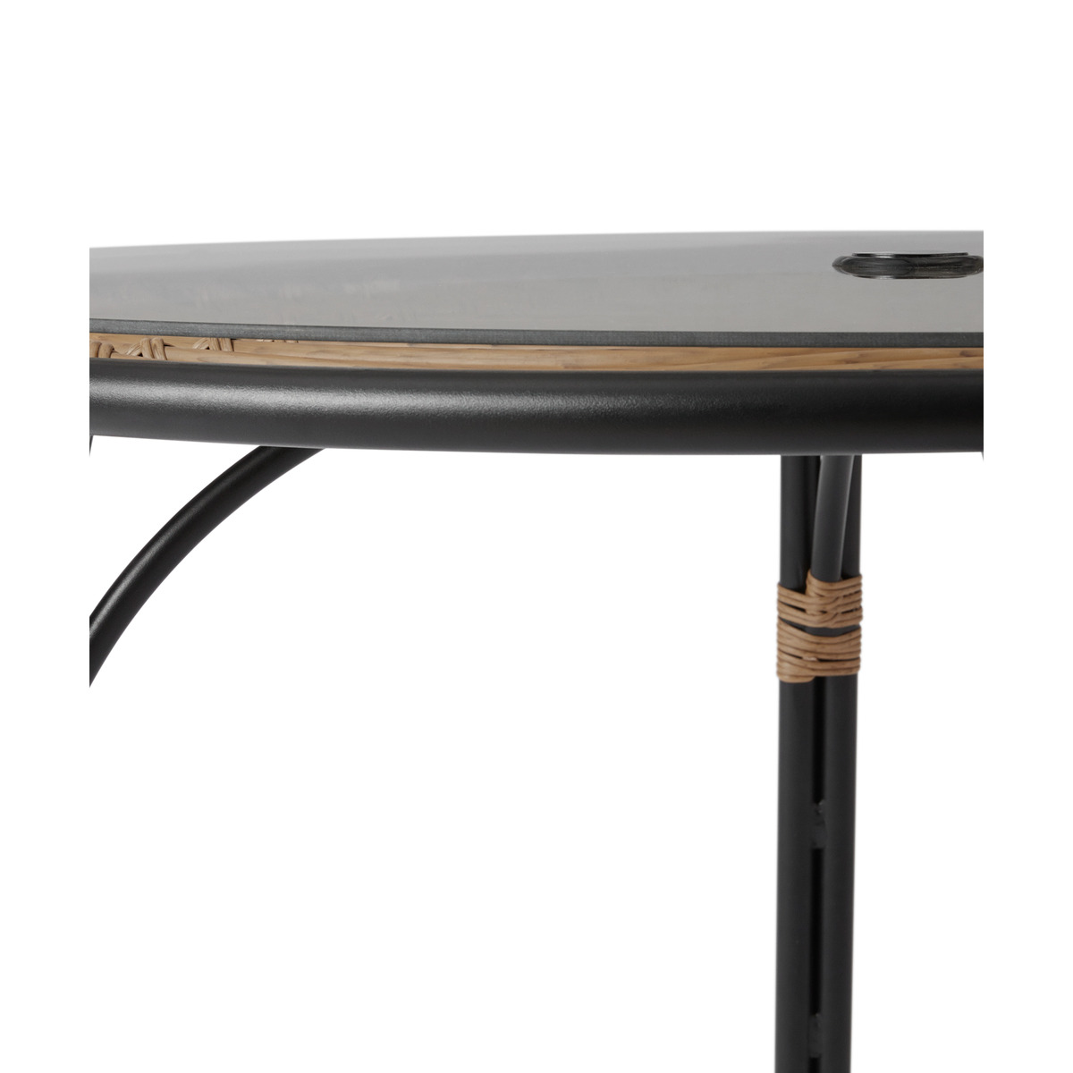 Swara Garden 4 seater Round Dining Table, Polyrattan and Glass – image 8