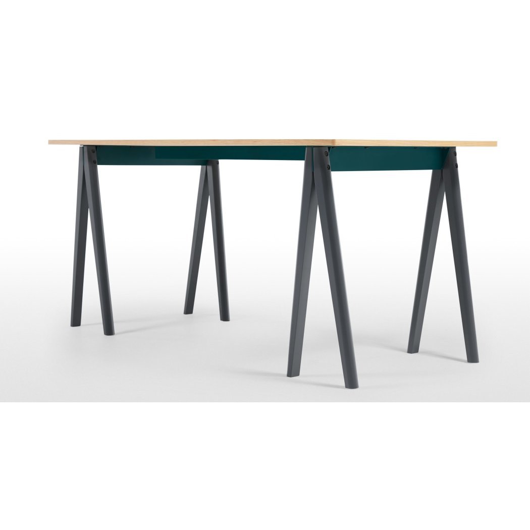 MADE Essentials Hurst Trestle Large Rectangular Dining Table, Oak and Grey – image 2
