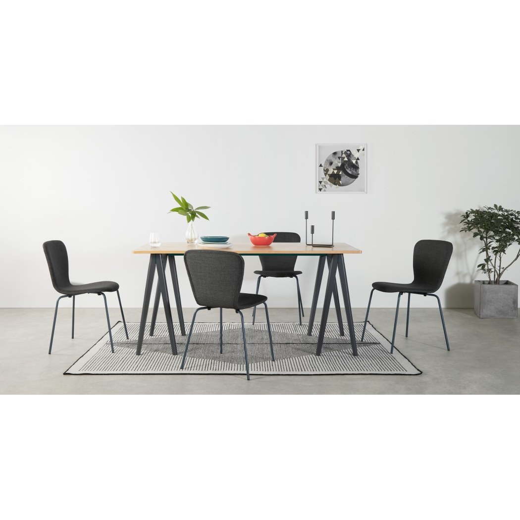 MADE Essentials Hurst Trestle Large Rectangular Dining Table, Oak and Grey – image 3