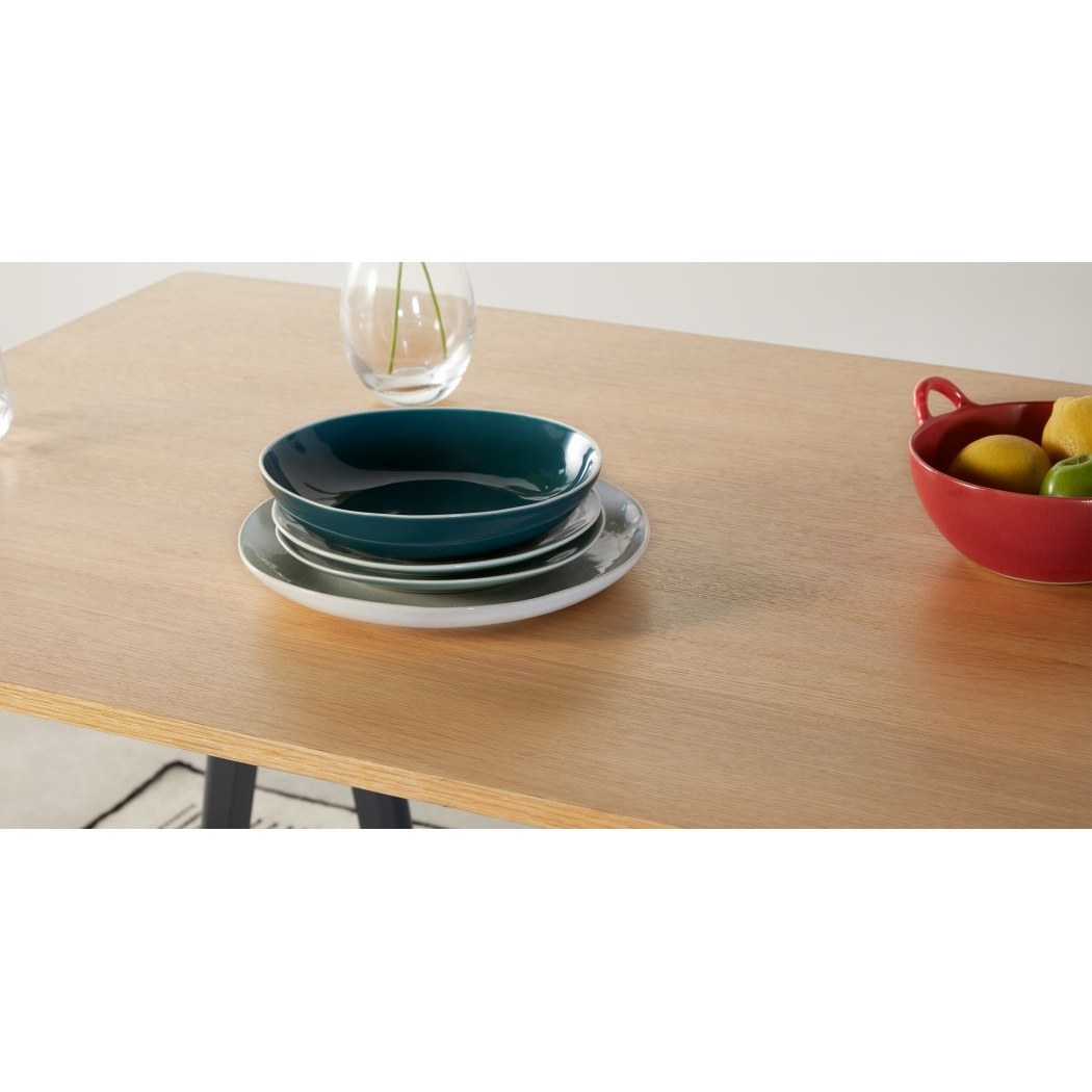 MADE Essentials Hurst Trestle Large Rectangular Dining Table, Oak and Grey – image 4