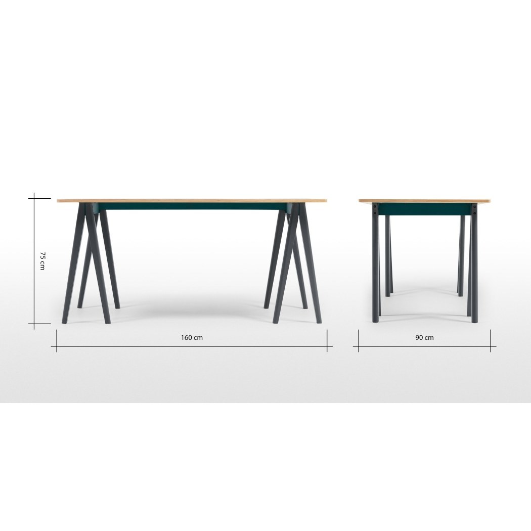 MADE Essentials Hurst Trestle Large Rectangular Dining Table, Oak and Grey – image 7