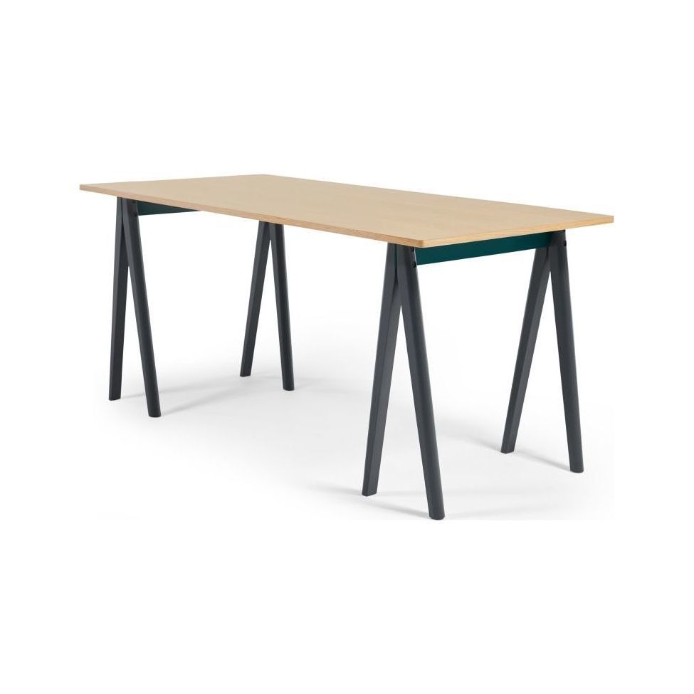 MADE Essentials Hurst Trestle Large Rectangular Dining Table, Oak and Grey – image 1