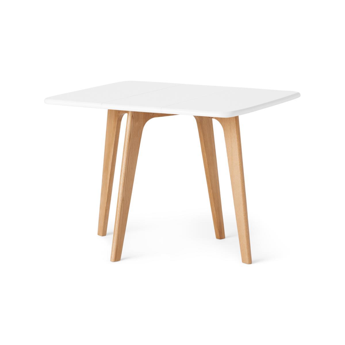 Fjord 2-4 Seat Rectangular Gateleg Table, Oak & White – image 2