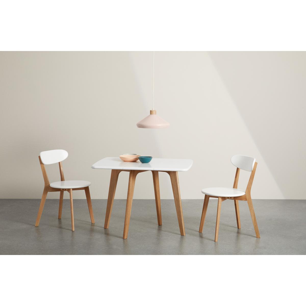 Fjord 2-4 Seat Rectangular Gateleg Table, Oak & White – image 3