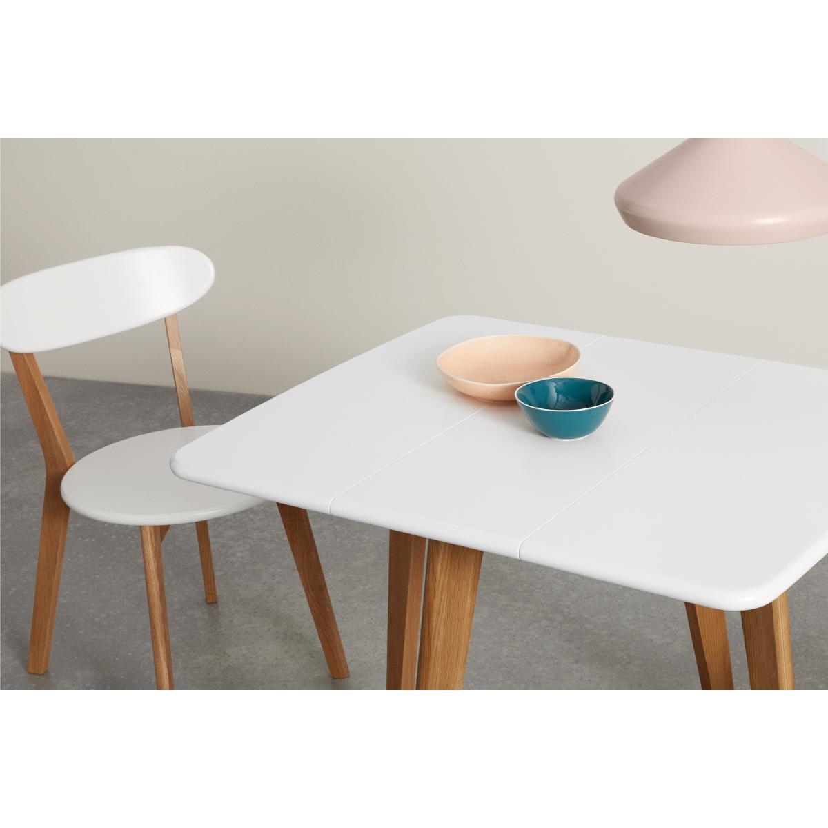 Fjord 2-4 Seat Rectangular Gateleg Table, Oak & White – image 4