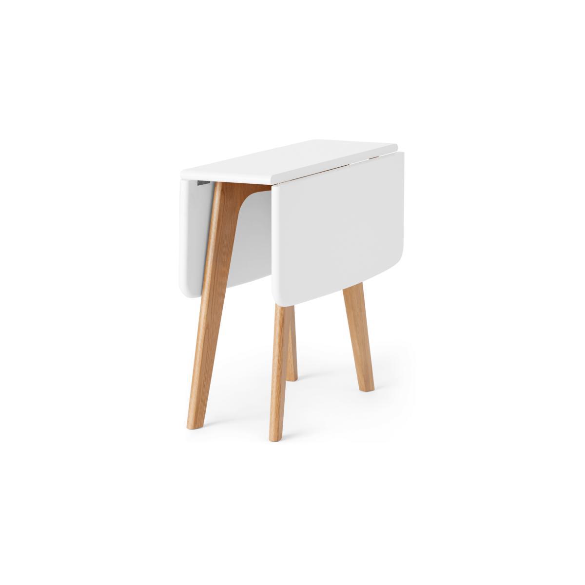 Fjord 2-4 Seat Rectangular Gateleg Table, Oak & White – image 5