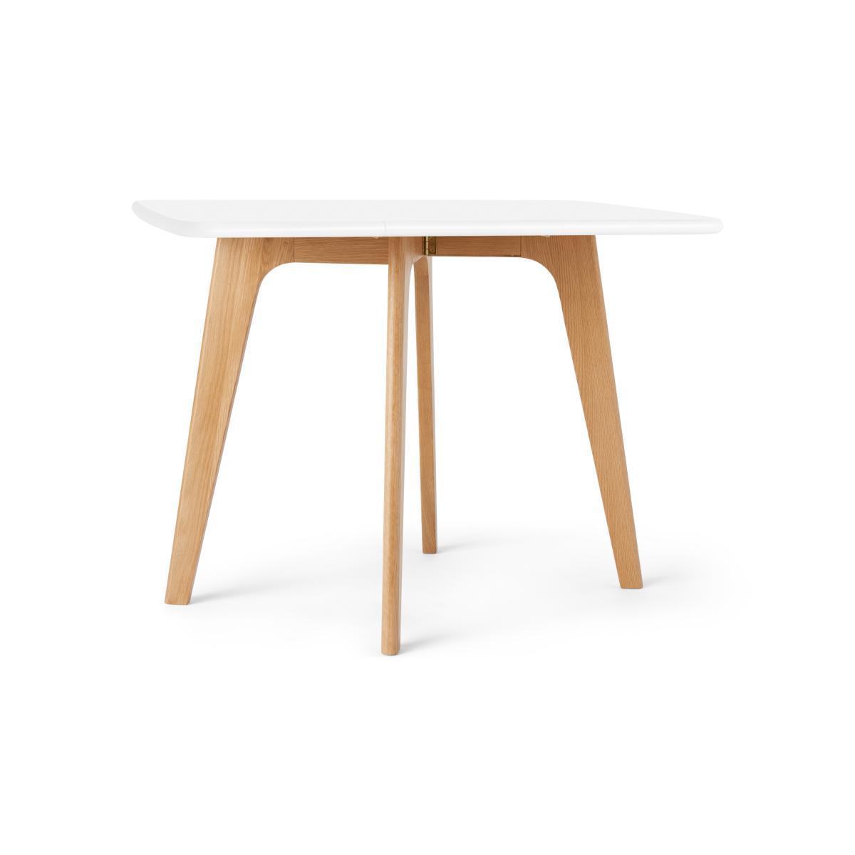 Fjord 2-4 Seat Rectangular Gateleg Table, Oak & White – image 6