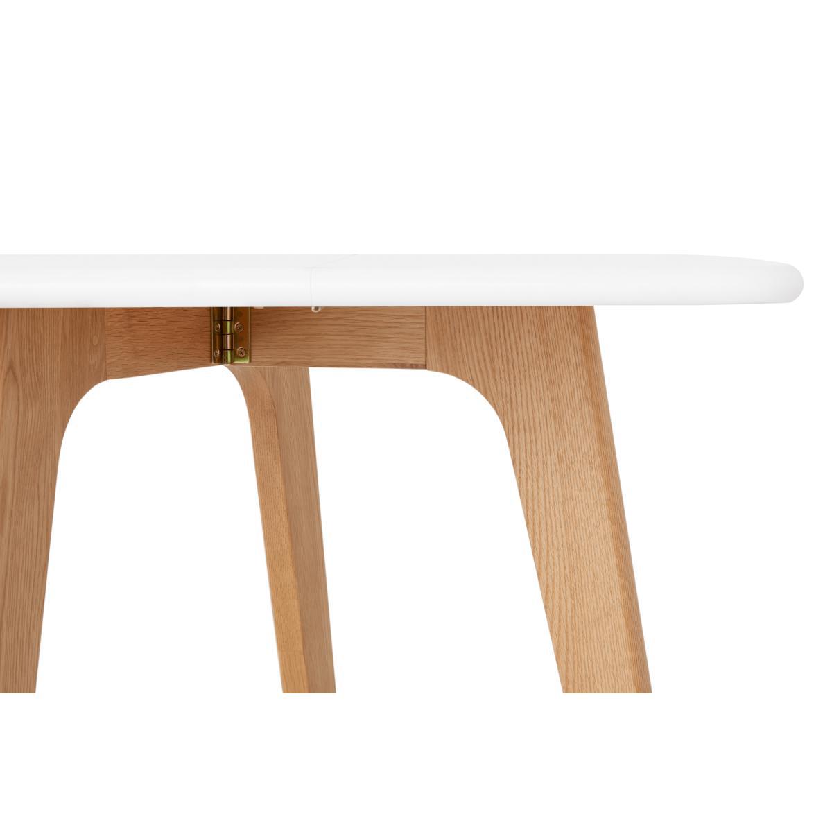 Fjord 2-4 Seat Rectangular Gateleg Table, Oak & White – image 8