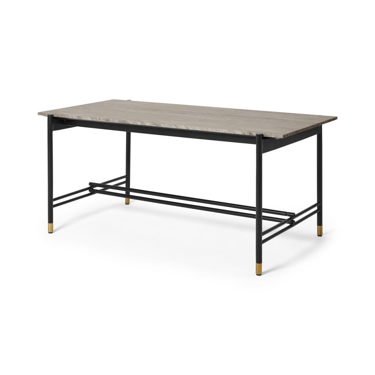 Ailish 6 Seat Dining Table, Caramel Marble – image 2