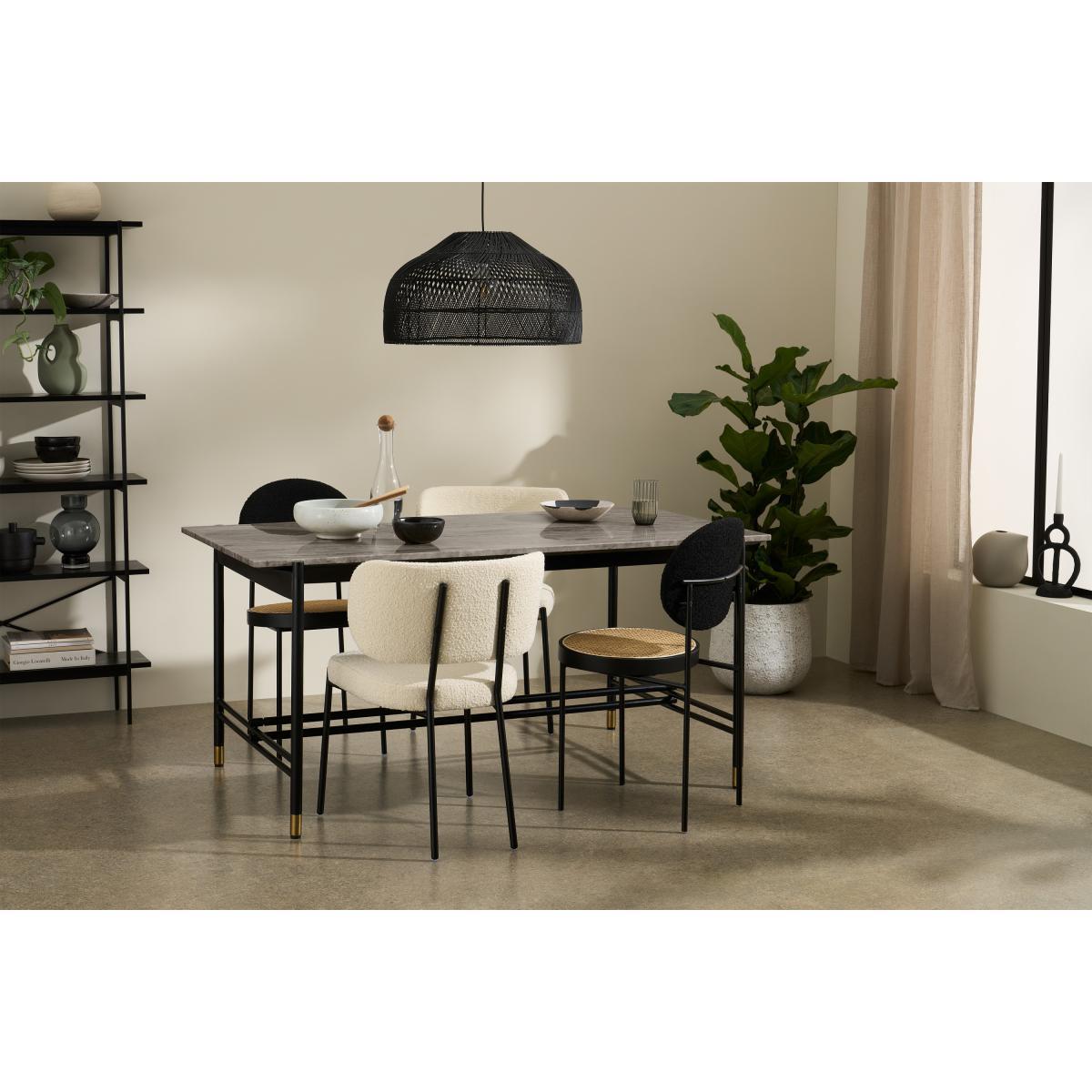 Ailish 6 Seat Dining Table, Caramel Marble – image 3