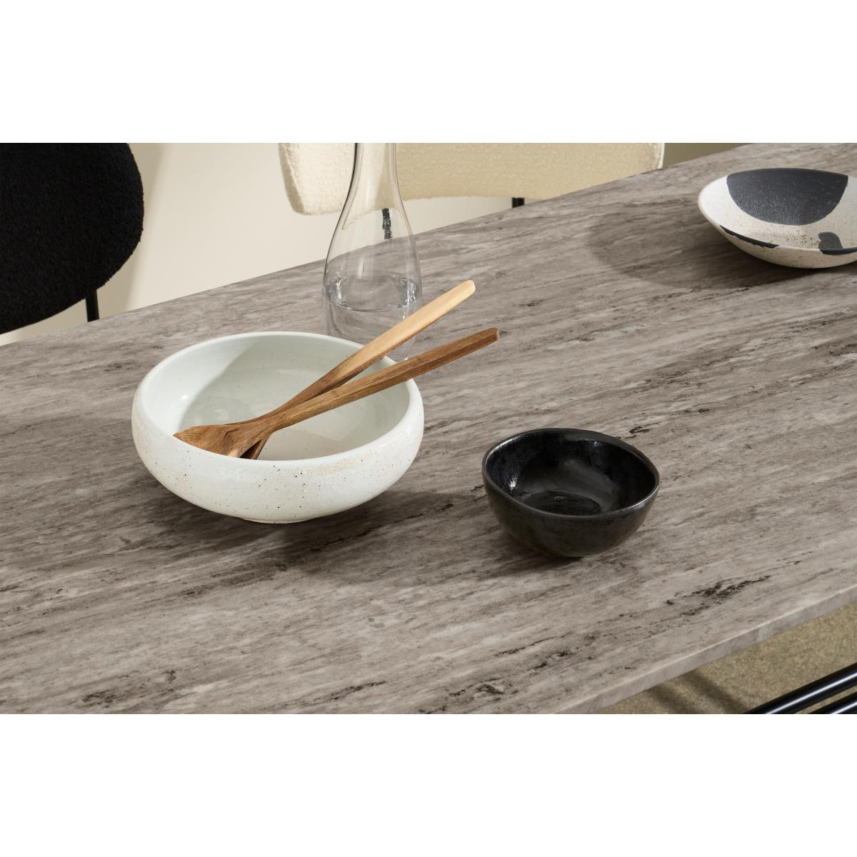 Ailish 6 Seat Dining Table, Caramel Marble – image 4