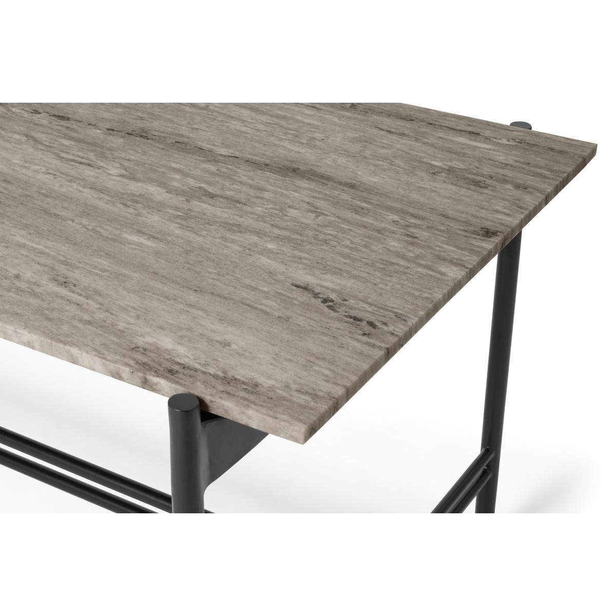 Ailish 6 Seat Dining Table, Caramel Marble – image 6