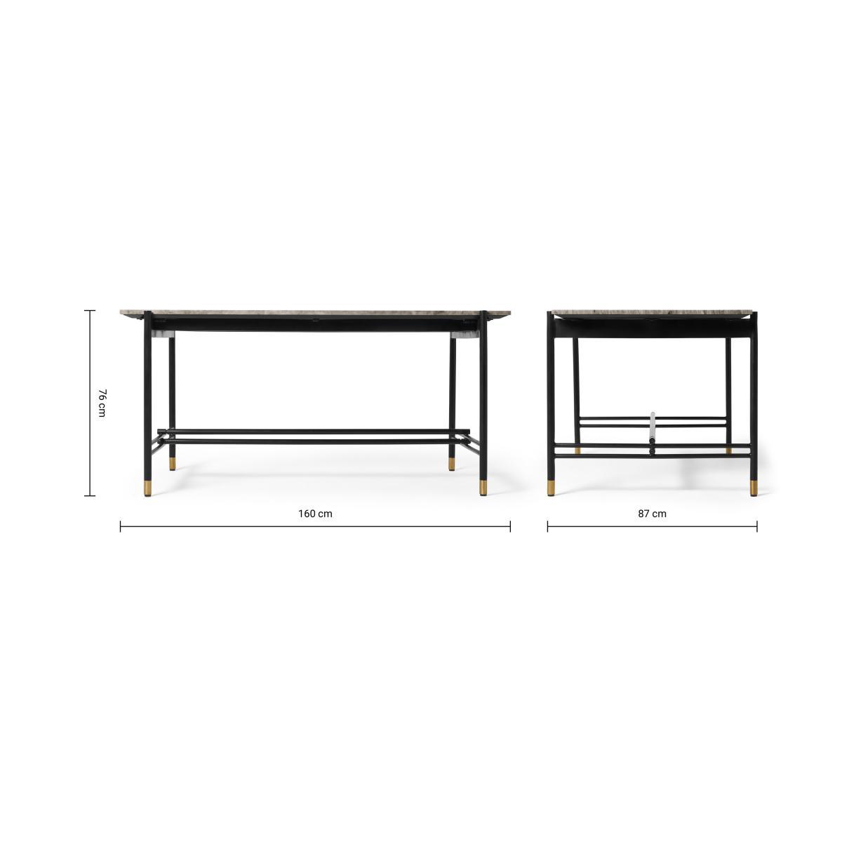 Ailish 6 Seat Dining Table, Caramel Marble – image 9