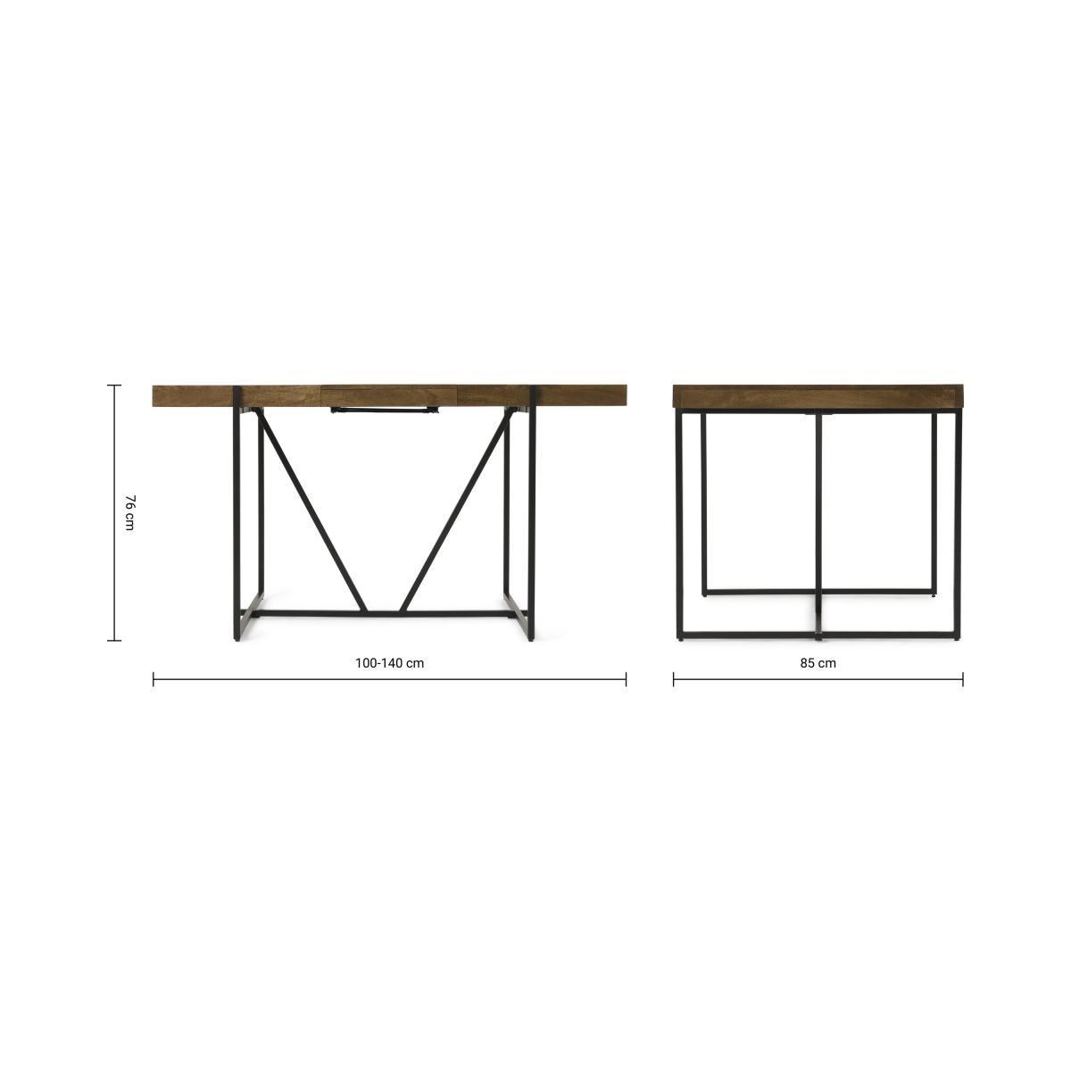Morland 2-4 Seat Extending Dining Table, Mango Wood – image 12