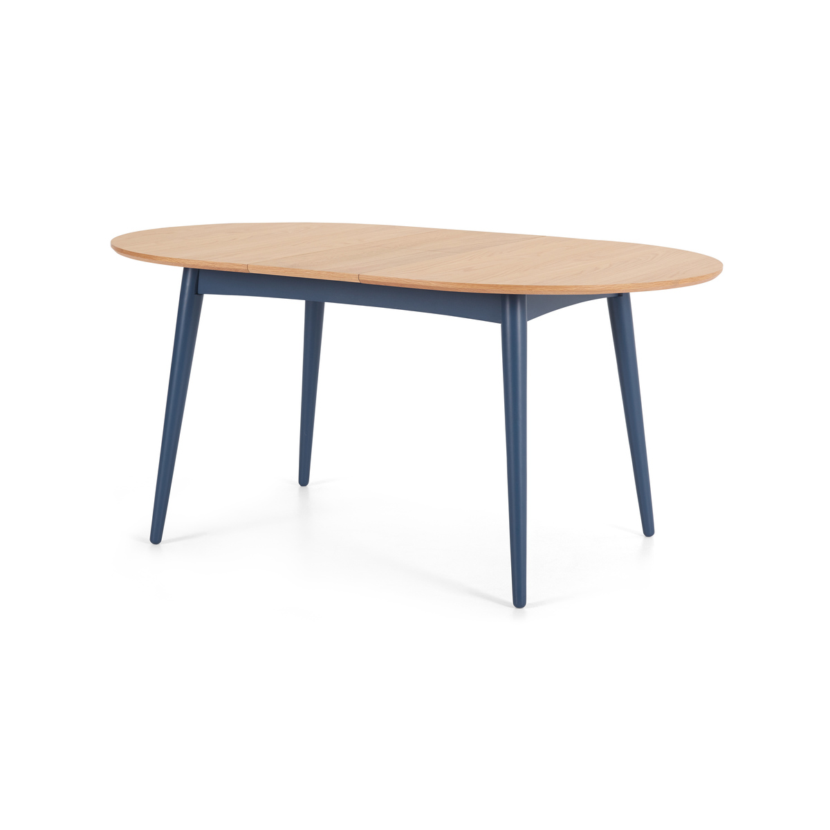 Deauville 4-6 Seat Oval Extending Dining Table, Oak and Slate Blue – image 8