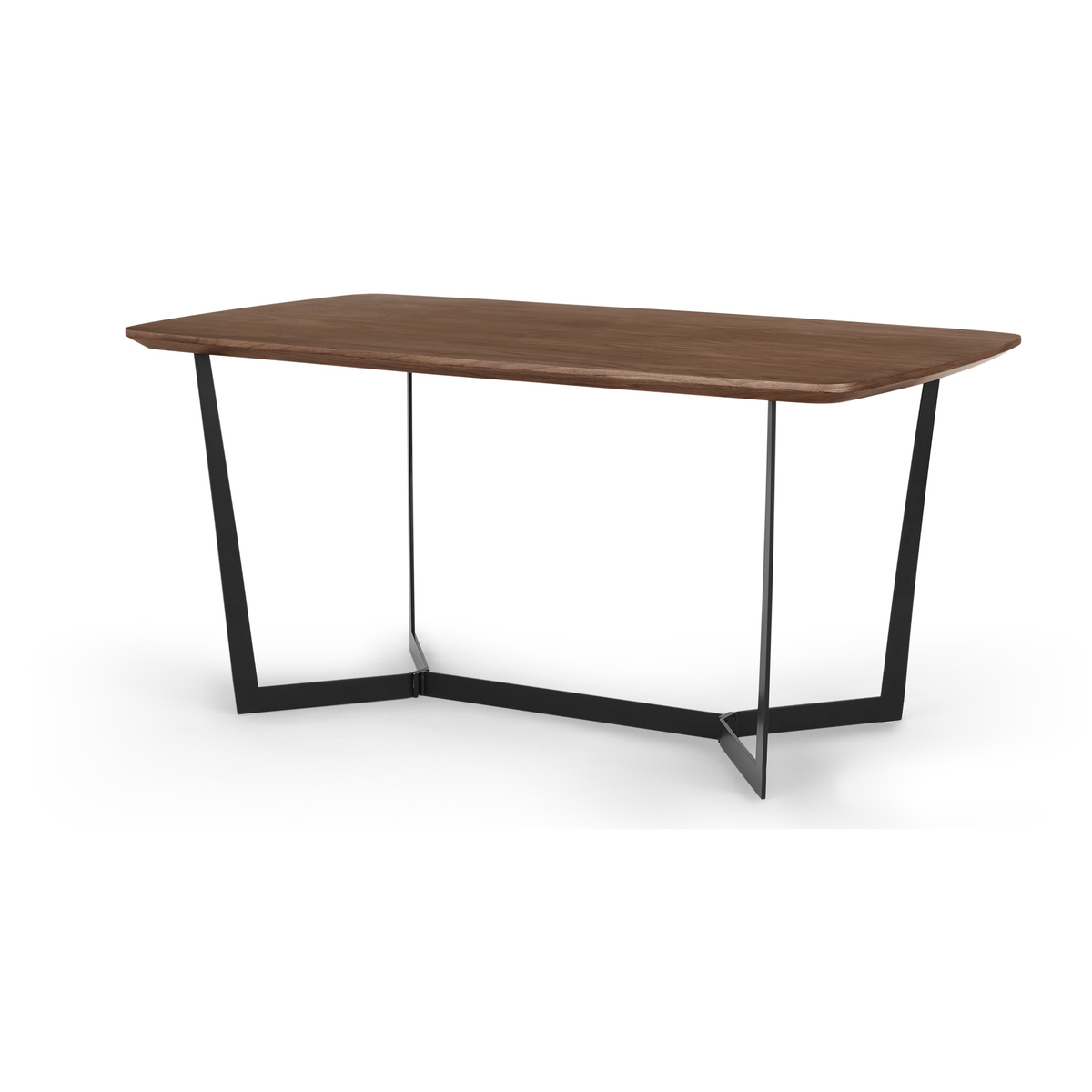 Jaxta 6 Seat Dining Table, Walnut and Black – image 9