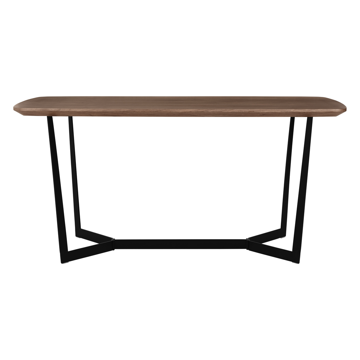 Jaxta 6 Seat Dining Table, Walnut and Black – image 2
