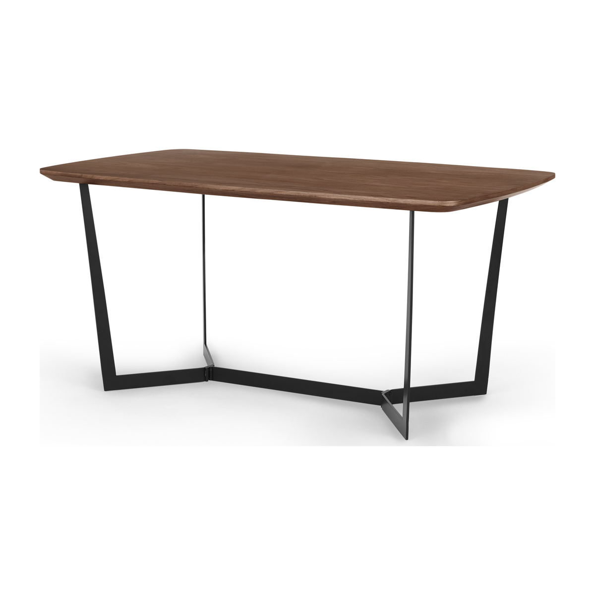 Jaxta 6 Seat Dining Table, Walnut and Black – image 1