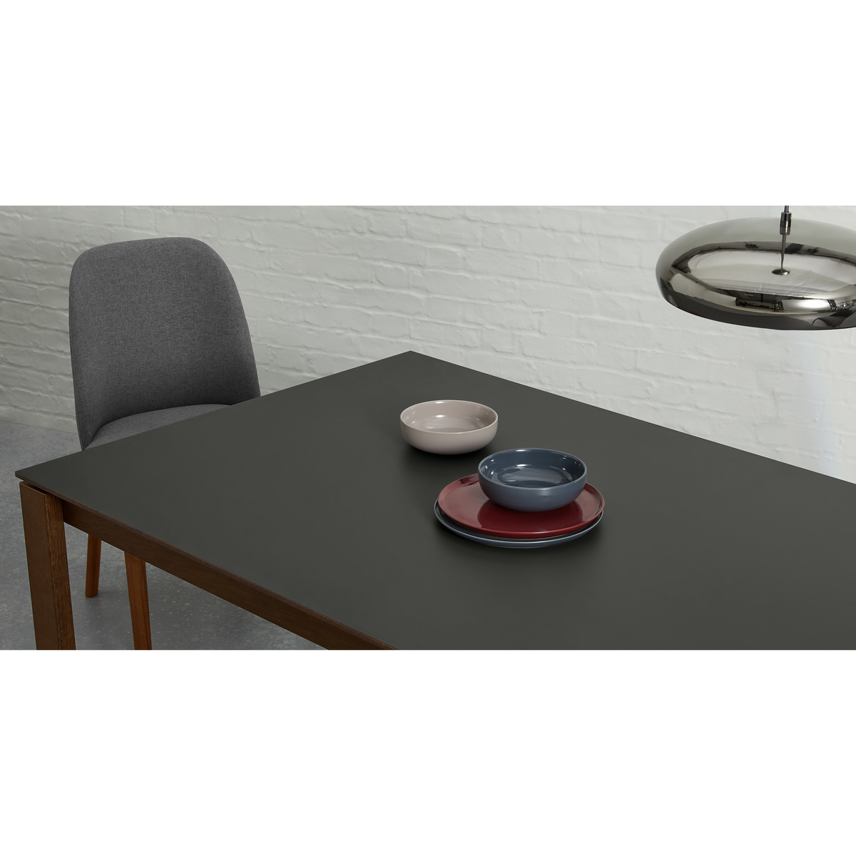 Custom MADE Corinna 8 Seat Dining Table, Grey HPL and Walnut – image 3