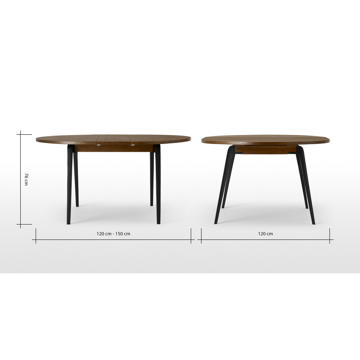 Lucien 4-6 Seat Round Extending dining table, Dark Mango Wood – image 3