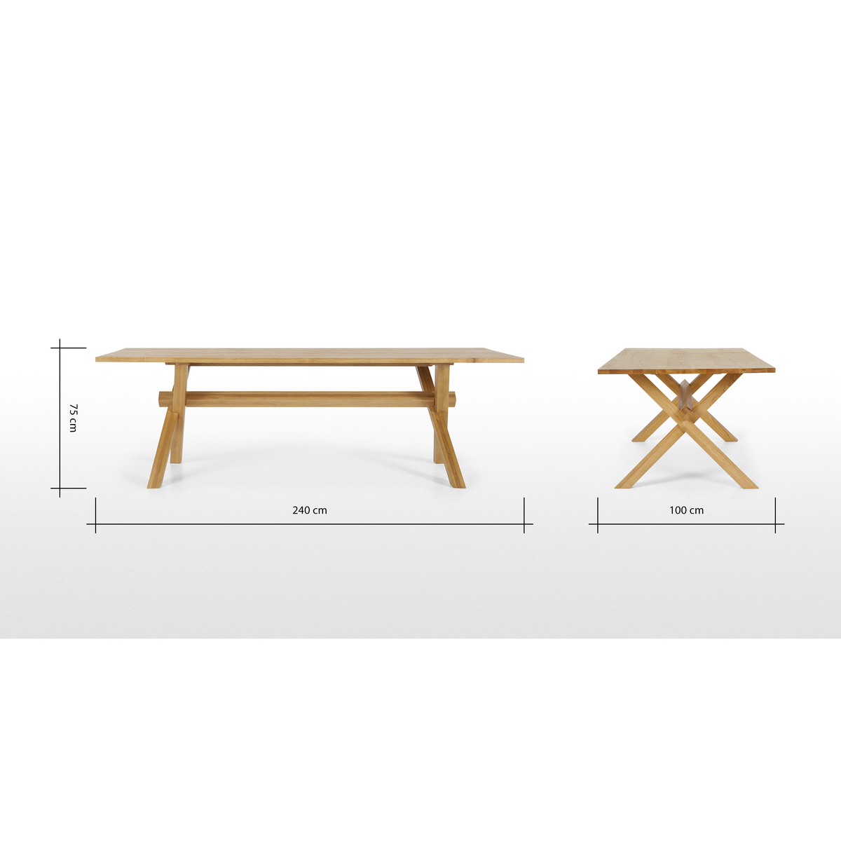 Bayron 10 Seat Dining Table, Brushed Solid Oak – image 7