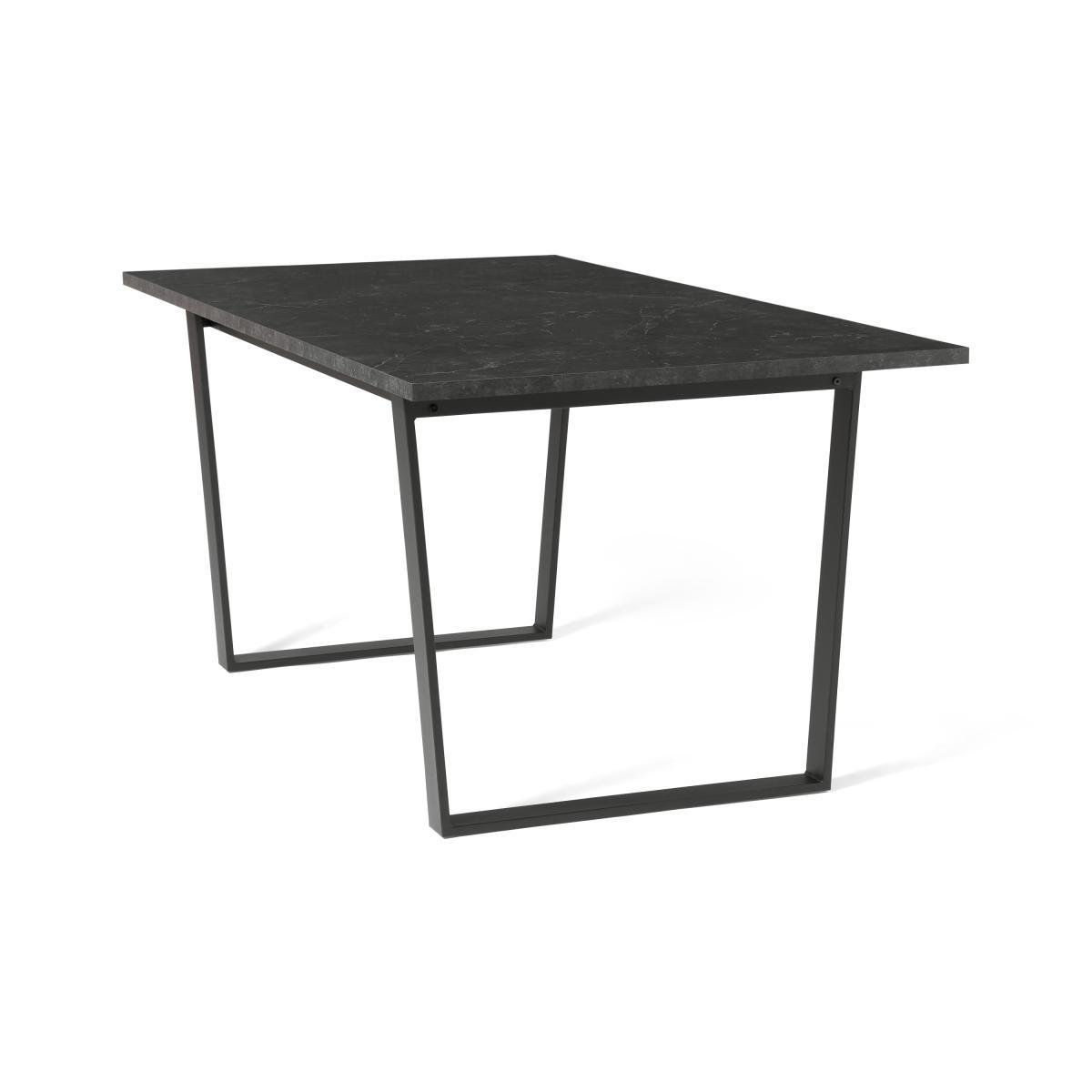Amble 6 Seat Rectangular Dining Table, Black Marble Effect & Black – image 5
