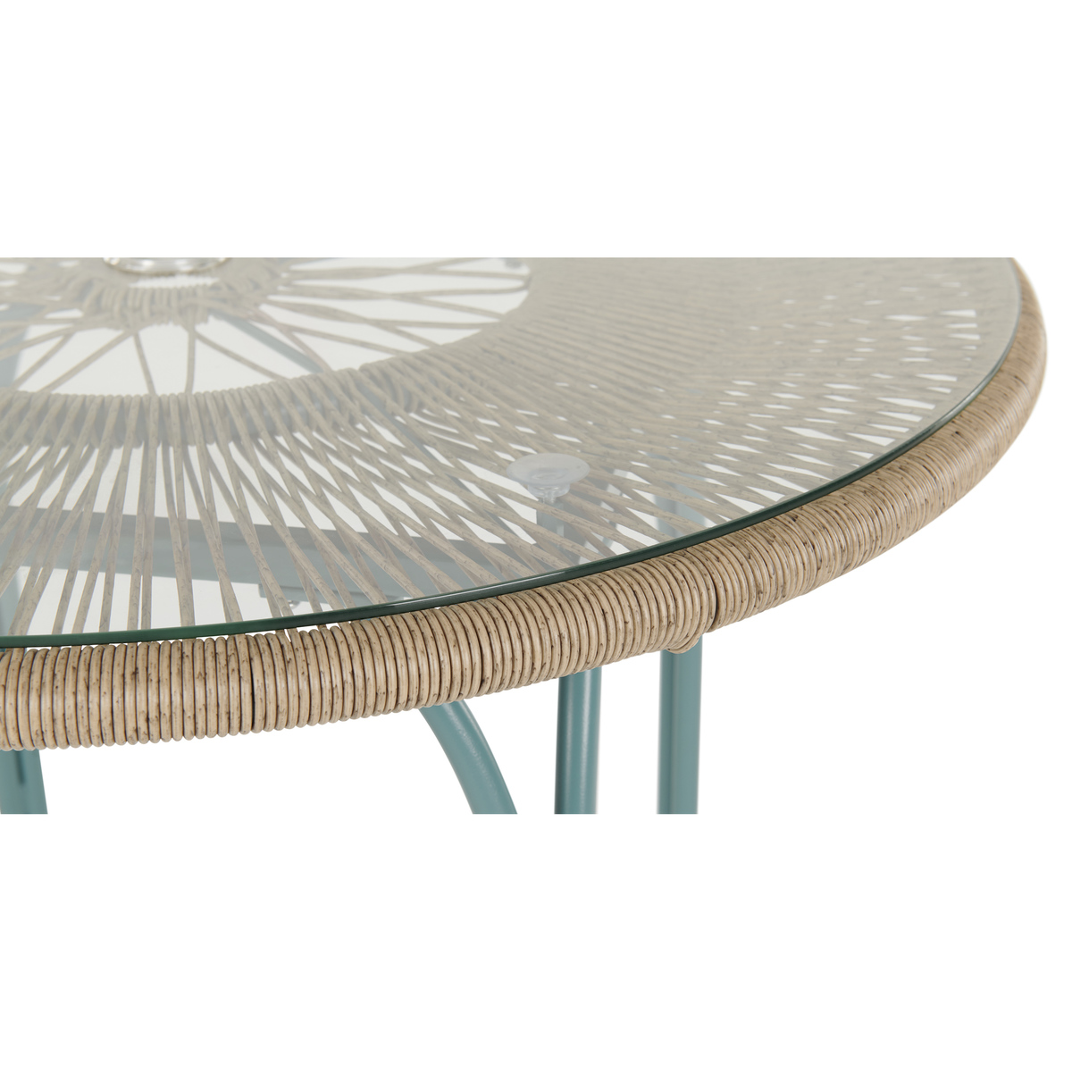 Lyra Garden 4 seater Round Dining Table, Grey and Blue – image 4