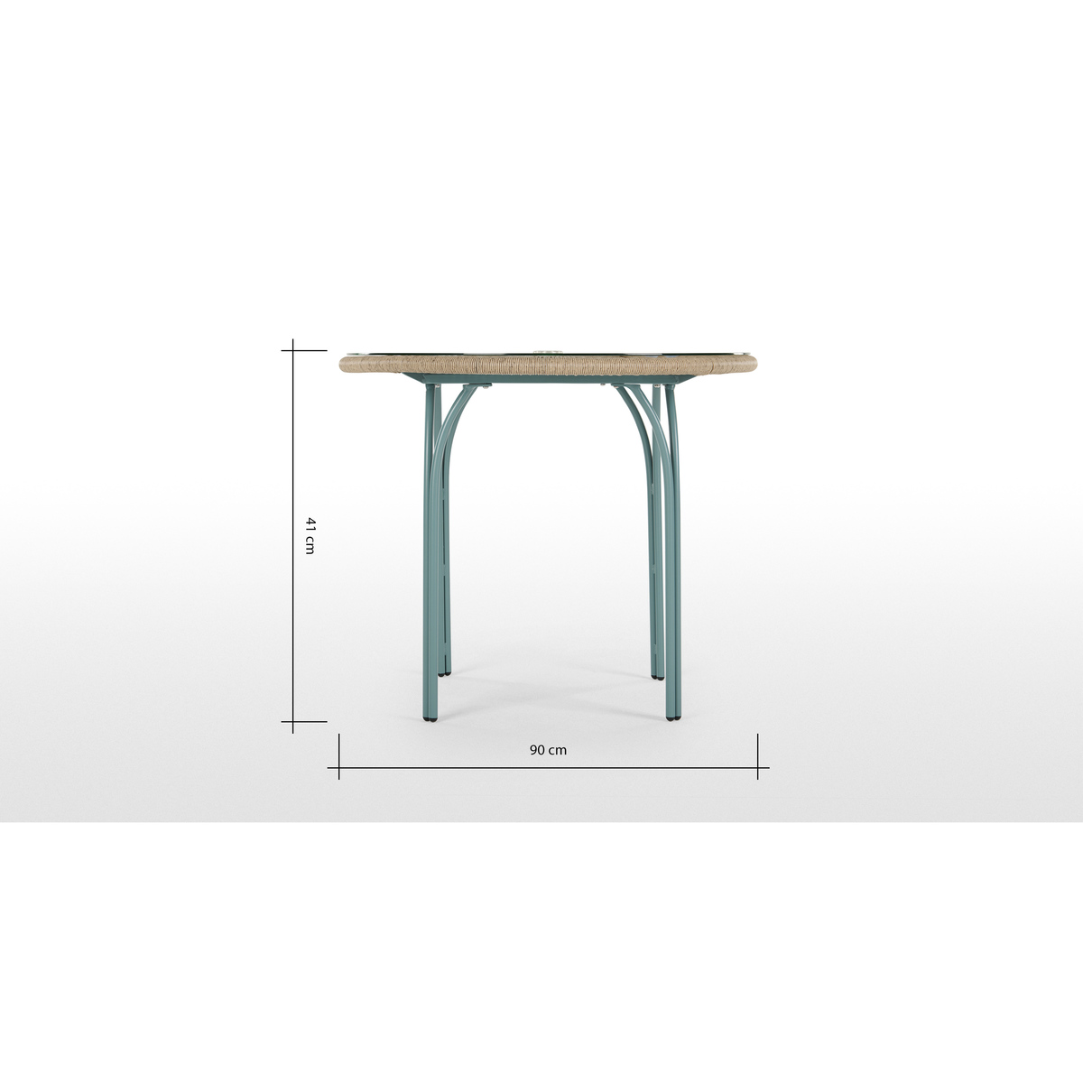 Lyra Garden 4 seater Round Dining Table, Grey and Blue – image 6
