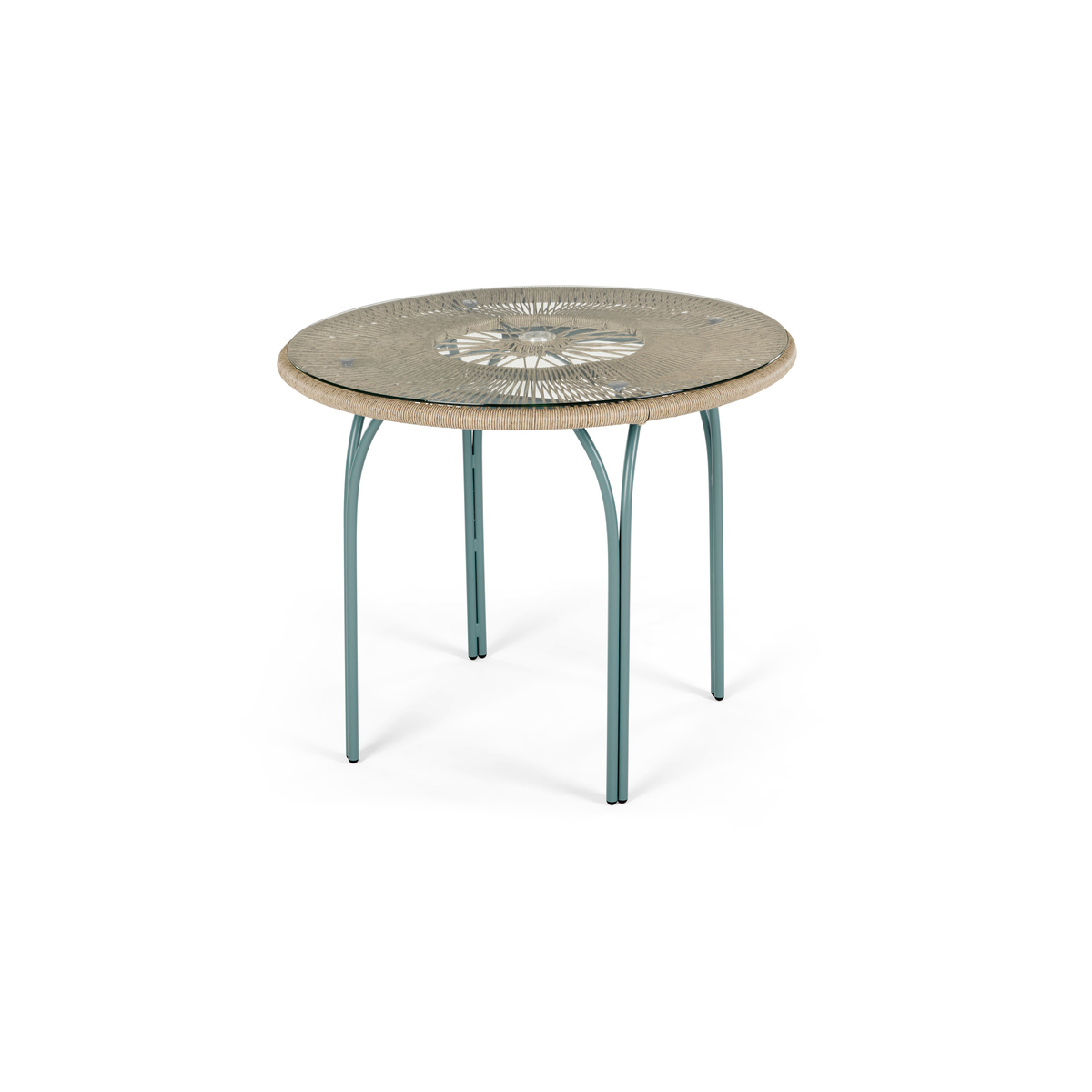 Lyra Garden 4 seater Round Dining Table, Grey and Blue – image 7