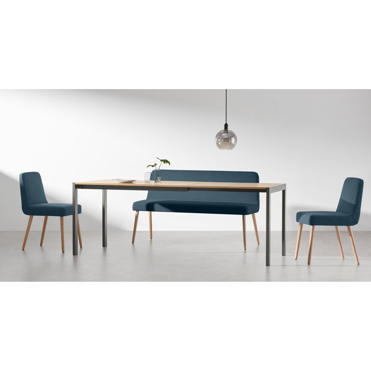 MADE Essentials Swift 4-8 Seat Dining Table, Oak & Grey – image 2
