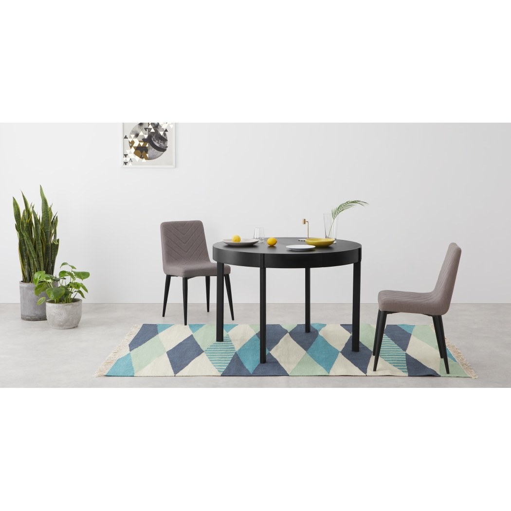 Oxford Round Extending Dining Table, Black – image 5