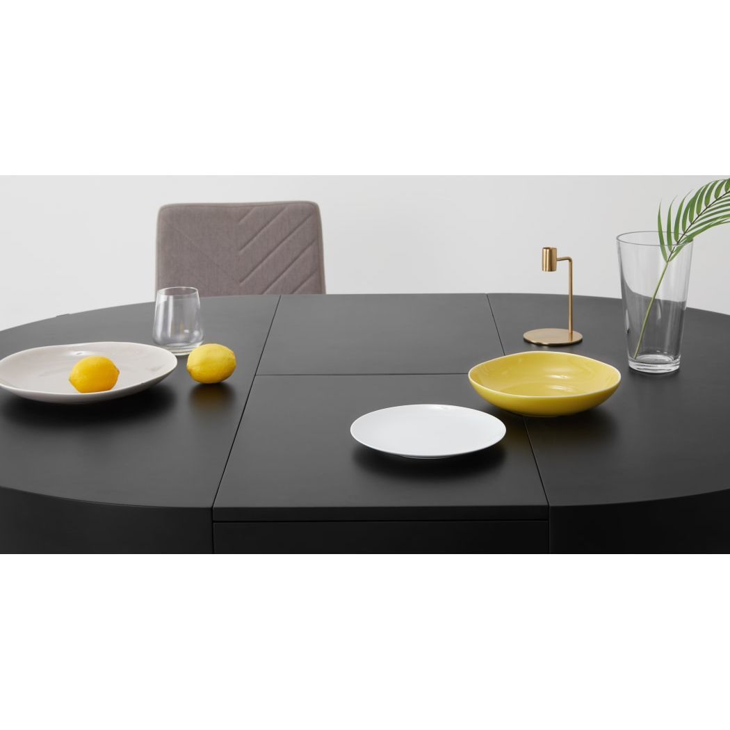 Oxford Round Extending Dining Table, Black – image 6