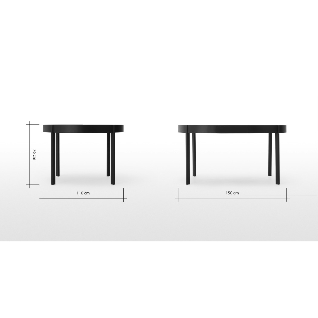 Oxford Round Extending Dining Table, Black – image 8