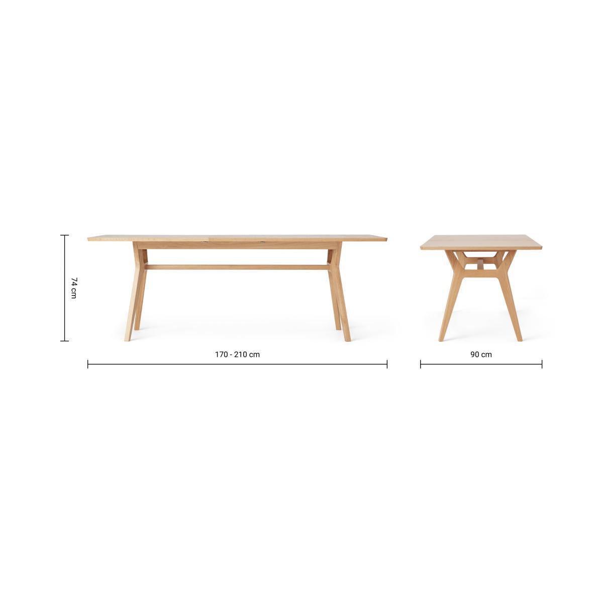 Jenson 6-8 Seat Extending Dining Table, Oak – image 13