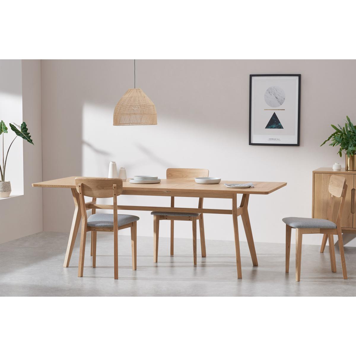 Jenson 6-8 Seat Extending Dining Table, Oak – image 4