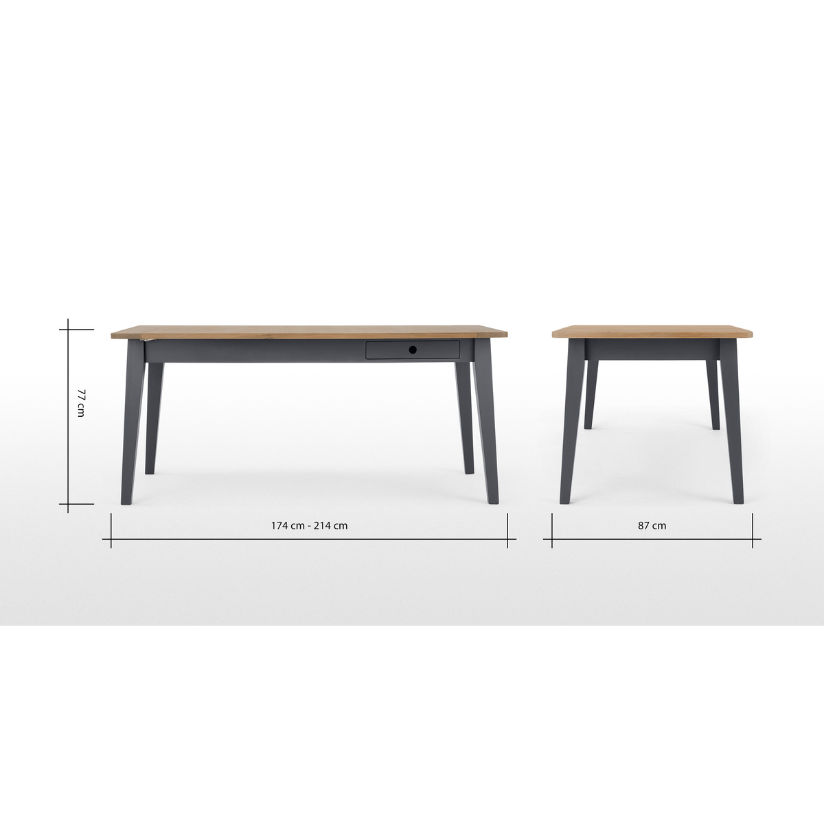 Ralph 6 - 8 seat Extending Dining table, Oak and Charcoal – image 10
