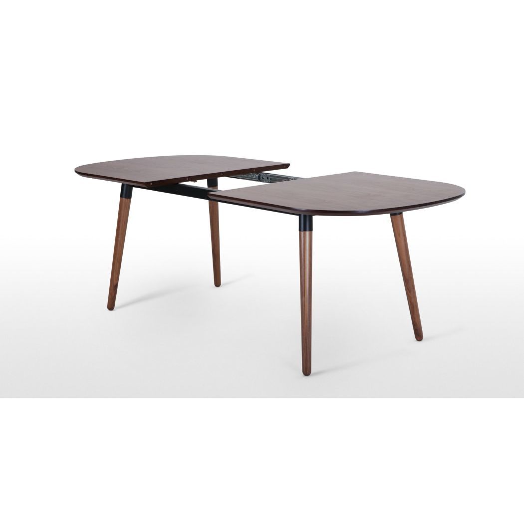 Edelweiss Extending Dining Table, Walnut and Black – image 2
