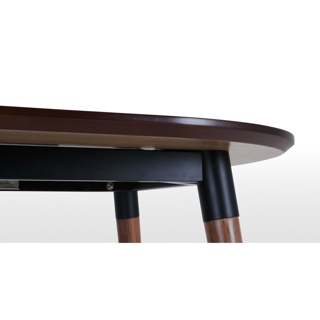 Edelweiss Extending Dining Table, Walnut and Black – image 5