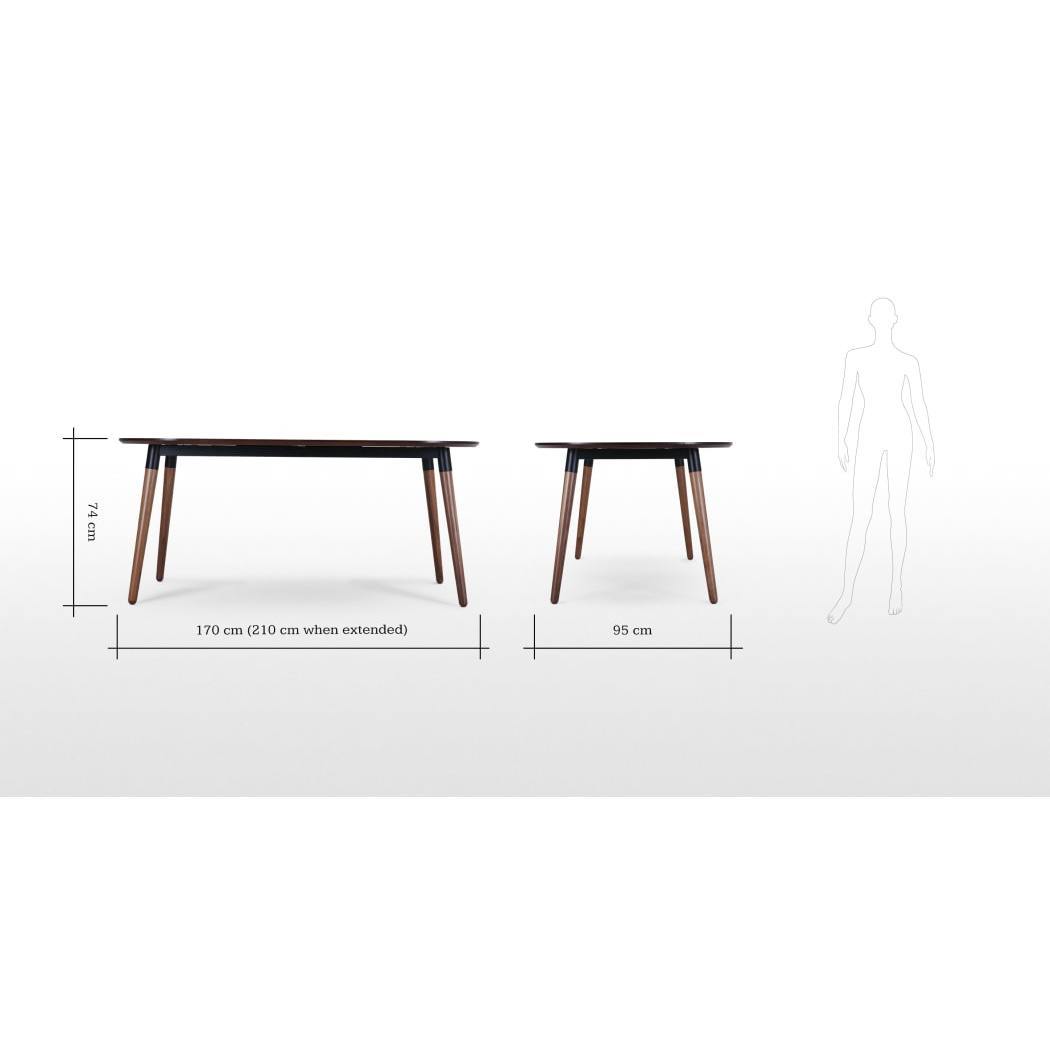 Edelweiss Extending Dining Table, Walnut and Black – image 8