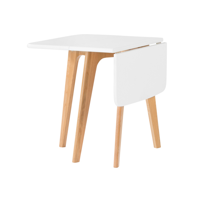 Fjord 2-4 Seat Rectangular Gateleg Table, Oak and White – image 2