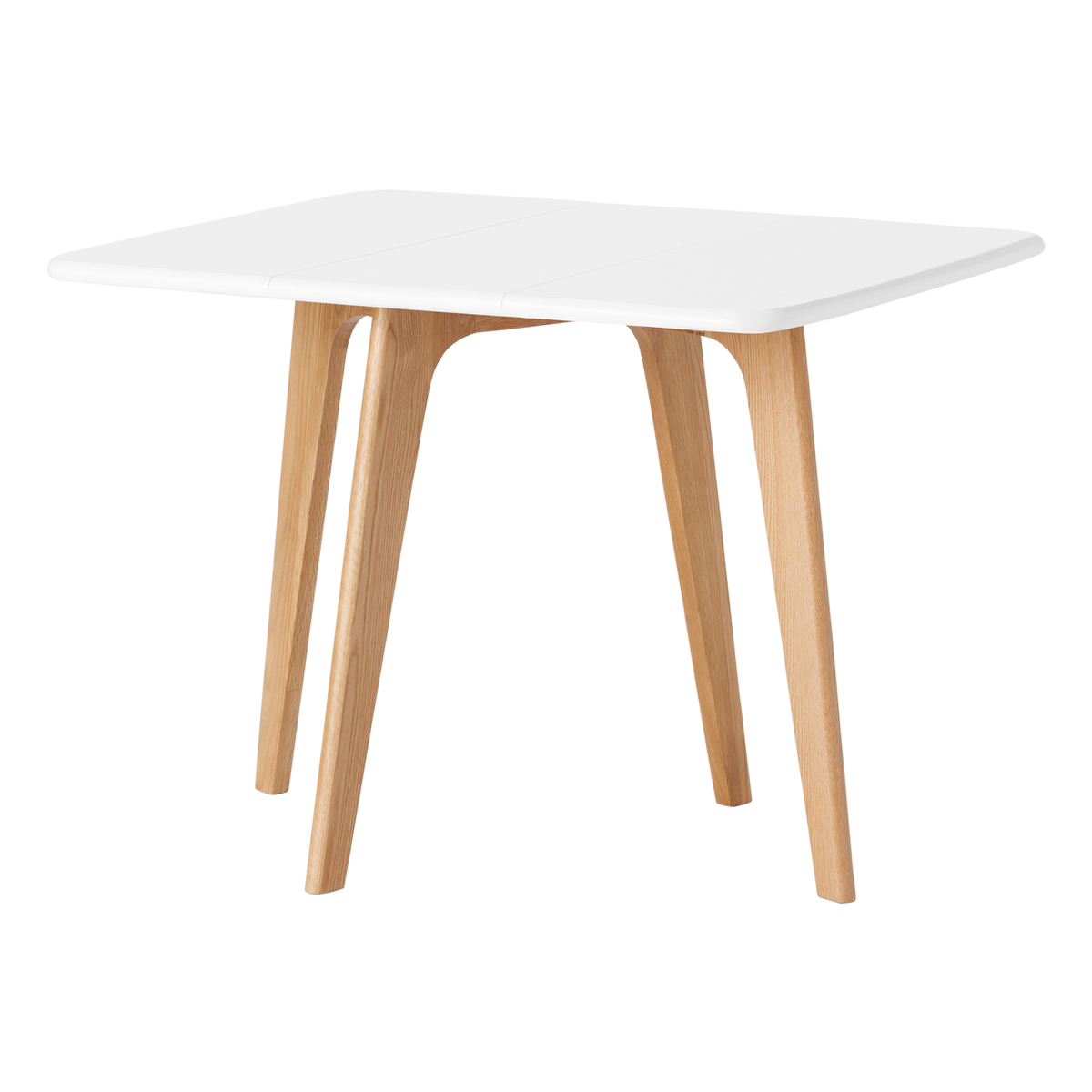 Fjord 2-4 Seat Rectangular Gateleg Table, Oak and White – image 4