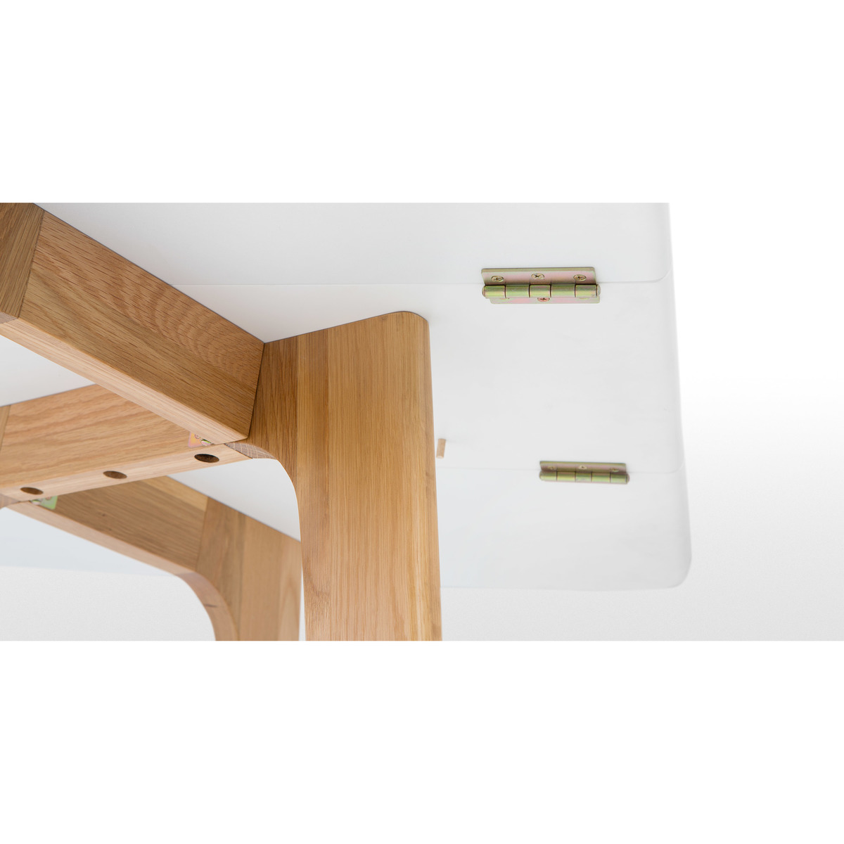 Fjord 2-4 Seat Rectangular Gateleg Table, Oak and White – image 5