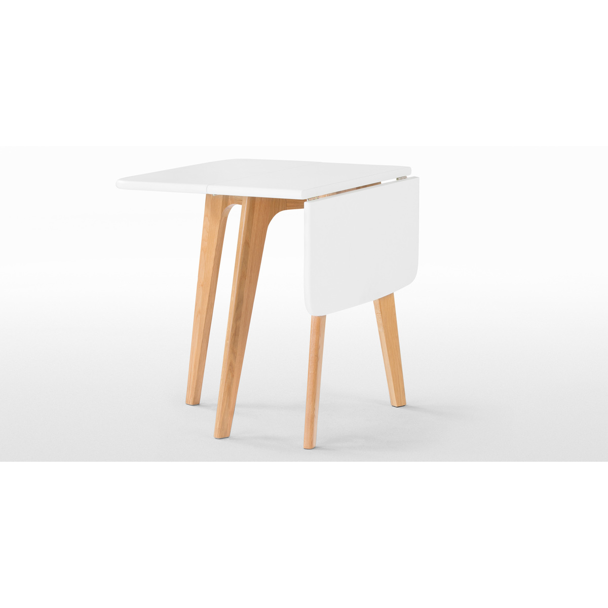 Fjord 2-4 Seat Rectangular Gateleg Table, Oak and White – image 6