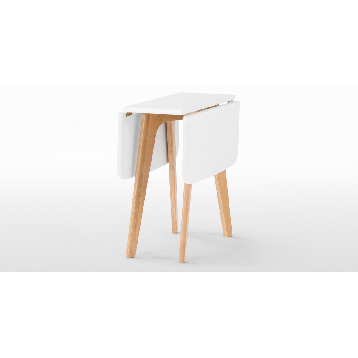 Fjord 2-4 Seat Rectangular Gateleg Table, Oak and White – image 8