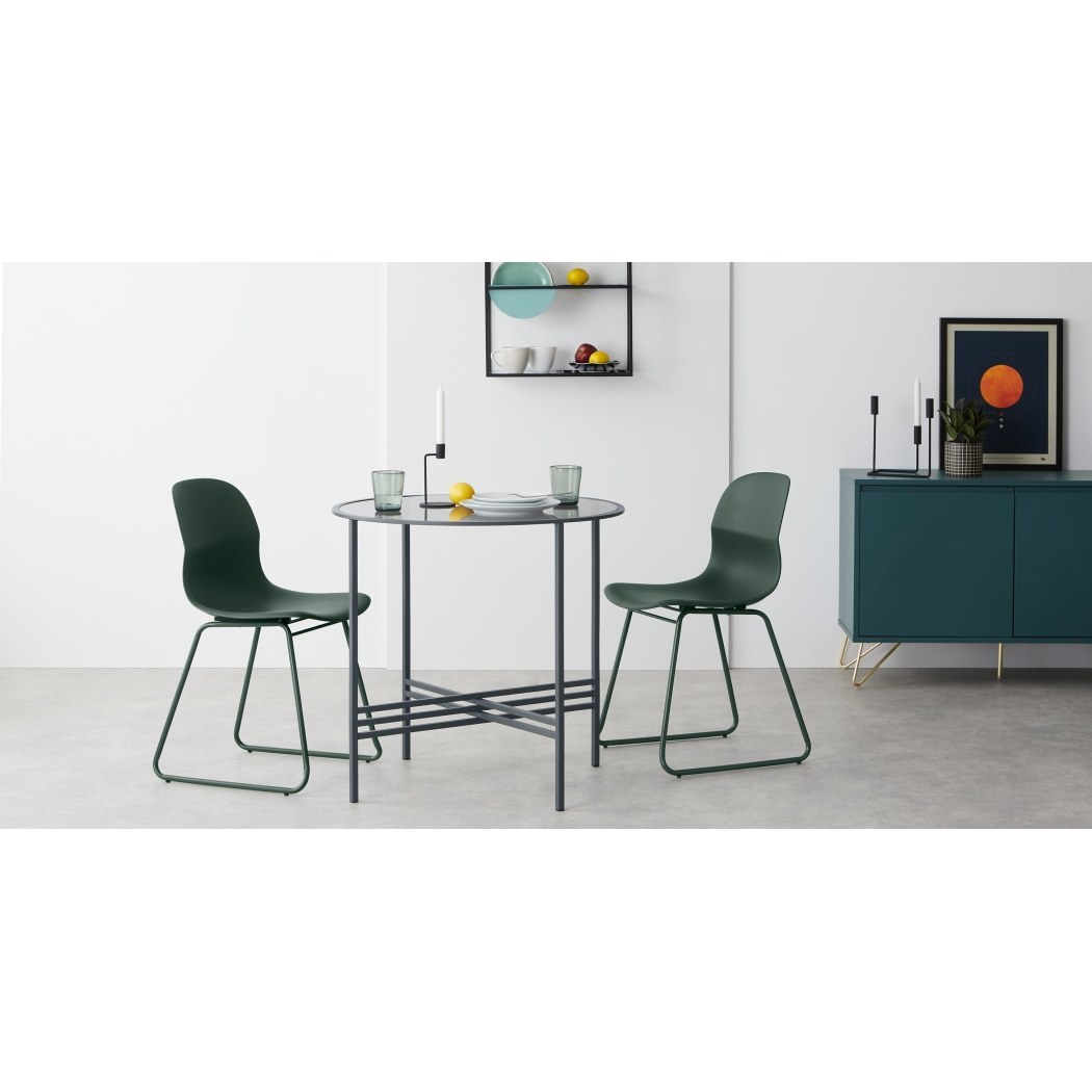 MADE Essentials Poppy Round Dining Table, Metal and Smoked Glass – image 3