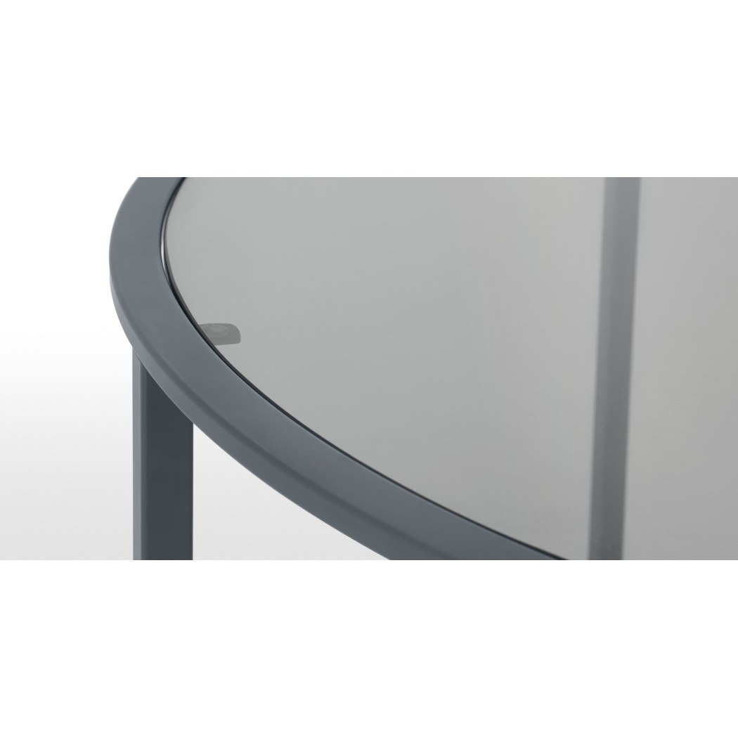 MADE Essentials Poppy Round Dining Table, Metal and Smoked Glass – image 4