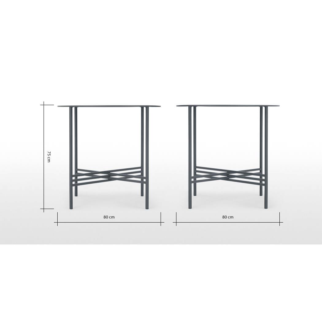 MADE Essentials Poppy Round Dining Table, Metal and Smoked Glass – image 6
