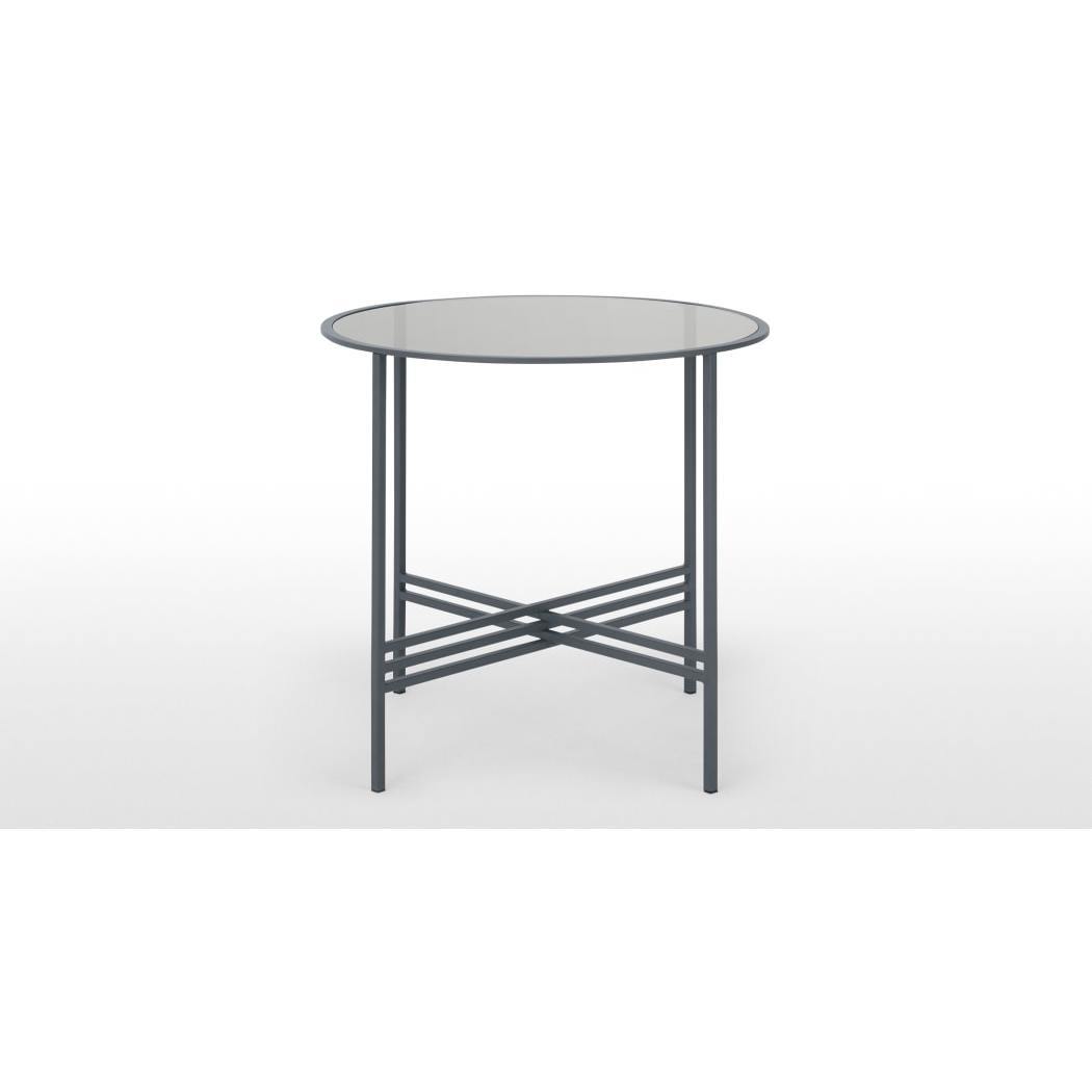 MADE Essentials Poppy Round Dining Table, Metal and Smoked Glass – image 2